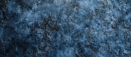 Fototapete - Navy blue stucco wall background with abstract grunge decorative texture perfect for artistic projects and copy space image