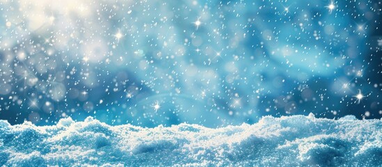 Poster - Winter abstract background with stars on snow perfect for creative projects with copy space image