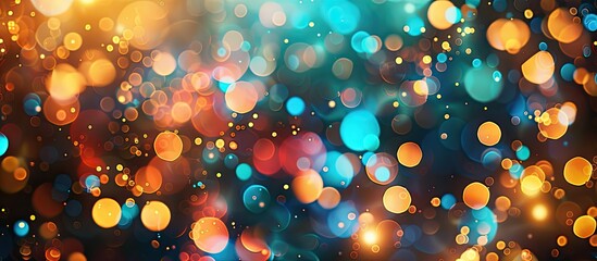 Poster - Abstract colorful wallpaper with defocused lights ideal for Christmas and New Year celebrations featuring a blurred bokeh background perfect for a copy space image