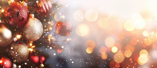 Aufkleber - Festive holiday backdrop with copy space image for Christmas and New Year celebrations