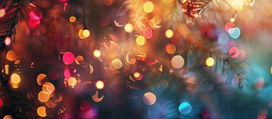 Aufkleber - Use this blurred Christmas light image as a background with copy space