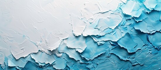 Canvas Print - Art paper in white and blue with a varied texture forms the background for the copy space image