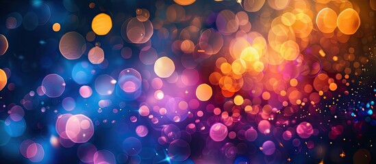 Poster - Abstract background with vibrant circles of light providing copy space image