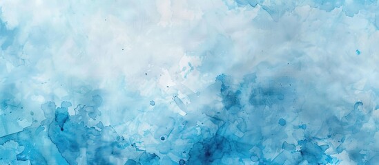 Leinwandbilder - Canvas with a soothing blue watercolor painted on it providing ample copy space for images