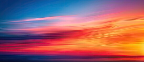 Sticker - Abstract sunset background with vibrant colors and blurred motion creating a captivating copy space image