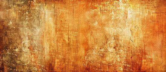 Wall Mural - Vintage style orange textured backdrop with a scratched wall structure ideal as a template for scrapbooking with empty copy space image