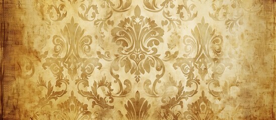 Aufkleber - Vintage wallpaper pattern with blank copy space image on old brown grunge paper texture for retro graphic design