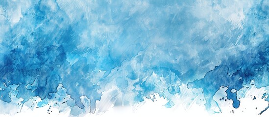 Leinwandbilder - Canvas with a soothing blue watercolor painted on it providing ample copy space for images
