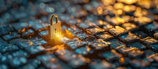 Aufkleber - Concept focused on safeguarding business assets with a copy space image