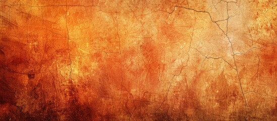 Aufkleber - Vintage style orange textured backdrop with a scratched wall structure ideal as a template for scrapbooking with empty copy space image
