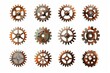 © Glce - Collection of mechanical cogwheels on white background