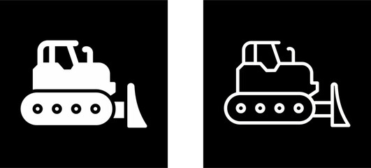 Canvas Print - Bulldozer Vector Icon