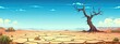 © Pihta - The landscape of drought in the desert with dead and withered trees and cracked earth.