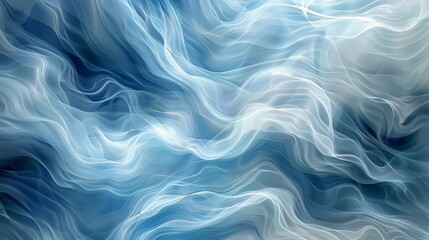 Wall Mural - Ocean Waves Abstract in Swirling Blue Shades