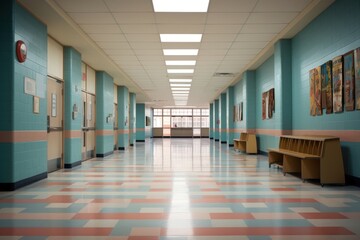 Corridor architecture flooring building.