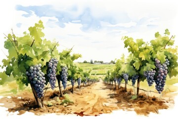 Wall Mural - Vineyard outdoors nature grapes.