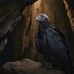 a large bird that is sitting on a rock