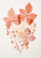 Wall Mural - Real Pressed a coral ivy flower plant petal.