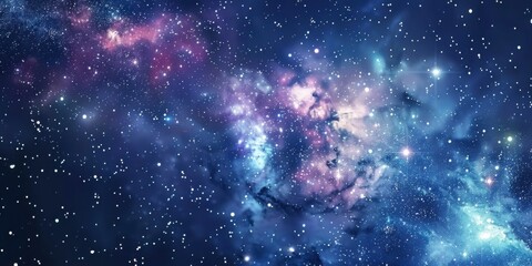 Wall Mural - Galaxy Illustration with Stardust and Bright Shining Stars in Space Background