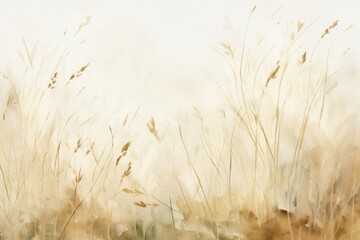 Canvas Print - Grass watercolor background backgrounds outdoors painting.