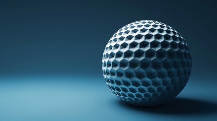 Wall Mural - 3d rendered image of a white sphere with a geometric pattern on a blue background.
