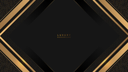 Wall Mural - Abstract luxury elegant geometry gold and black background vector illustration