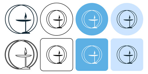 Wall Mural - flaming chalice, unitarian, universalism icon symbol ui and ux design, glyphs and stroke line icon