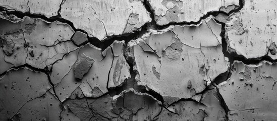 Poster - Cracked concrete surfaces creating a textured background with copy space image