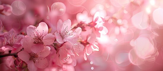 Leinwandbilder - Soft pink backdrop with blur perfect copy space image