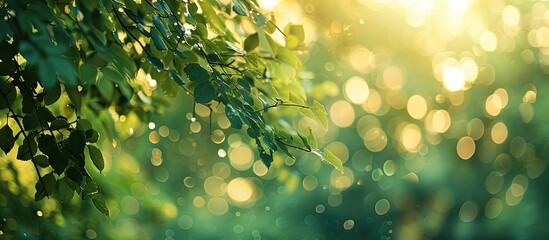 Aufkleber - Nature showing a soft blur and bokeh light creating a tranquil scene with copy space image
