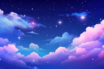 Sticker - Sky filled with clouds and stars cute wallpaper backgrounds astronomy.