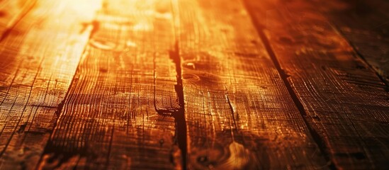 Aufkleber - Copy space image on a wooden surface with warm orange hues