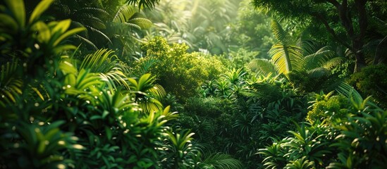 Aufkleber - A lush green natural scene serving as a backdrop for text or imagery. copy space available