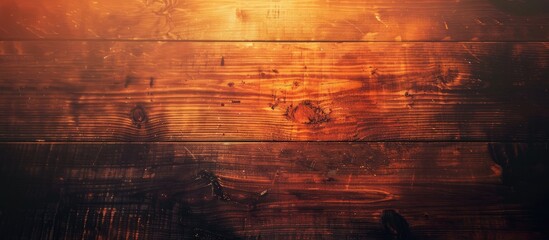 Poster - Copy space image on a wooden surface with warm orange hues