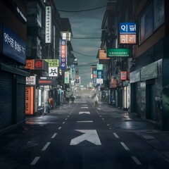 Empty streets of china at night