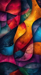 Wall Mural - A colorful abstract painting with a lot of different colors and shapes