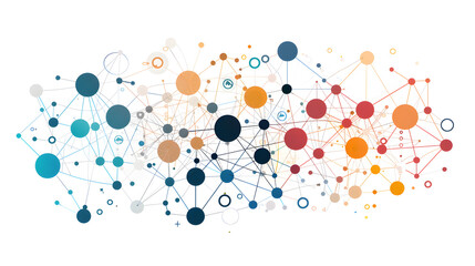 Geometric network graphic illustration. Vector innovation connect circles. Generative Ai.