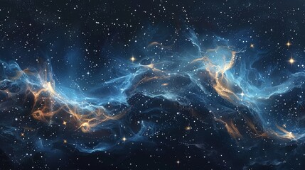 abstract starry night sky with detailed constellations and deep space colors
