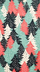 Wall Mural - Christmas trees pattern backgrounds christmas art.