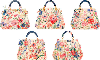 Wall Mural - floral bag watercolor clipart