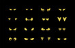 © Tupungato - Scary eyes icon set. Design element collection for Halloween. Isolated spooky monster eyes.