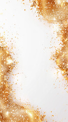 Wall Mural - Plain solid white background picture with golden and sparkling elements on the sides and corners