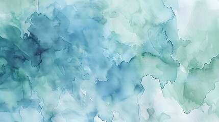 Wall Mural - a serene watercolor wash in blues and greens, providing a calm and soothing texture for wellness and