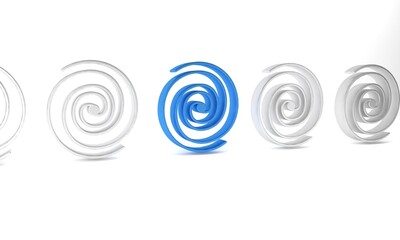 Wall Mural - Blue Black hole icon isolated on white background. Space hole. Collapsar. Minimalism concept. 3D render illustration