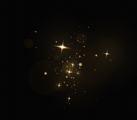 Wall Mural - dust sparks and stars shine with a special light. christmas light effect. glittering particles of ma