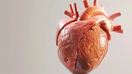 Sticker - A heart is shown in a close up, with its veins and arteries visible