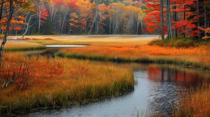 habitat in paradise: northern fall ecosystem at tahquamenon falls state park, michigan