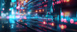 © Rutchaneewan - Explore a vibrant 3D render showcasing a holographic stock market display with mutual fund data, perfect for financial and digital media projects.