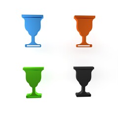 Colorful Christian chalice icon isolated on white background. Christianity icon. Happy Easter. Minimalism concept. 3D render illustration