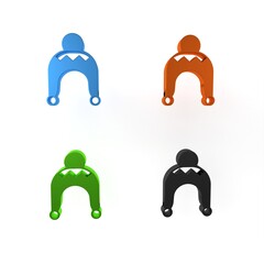 Sticker - Colorful Winter hat icon isolated on white background. Minimalism concept. 3D render illustration